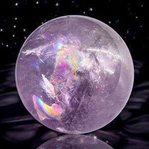 Amethyst Crystal Marble Sphere Meditation‎ Stone (#10)